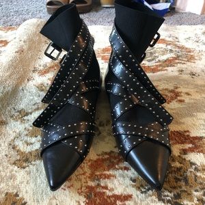 ZARA “Sock” Booties with Studs NWOT